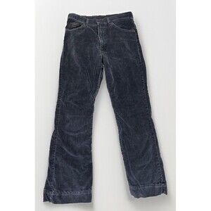Vintage 80s Levi's 517 Corduroy Pants 33x32 Charcoal Black White-Tag USA Bootcut